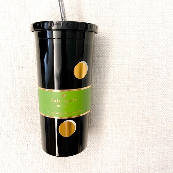 kate spade Other - Kate Spade 20oz. Insulated tumbler black with dots